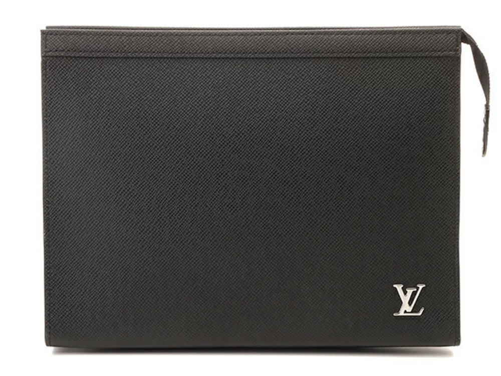 LOUIS VUITTON Pochette Voyage Taiga Noir Black